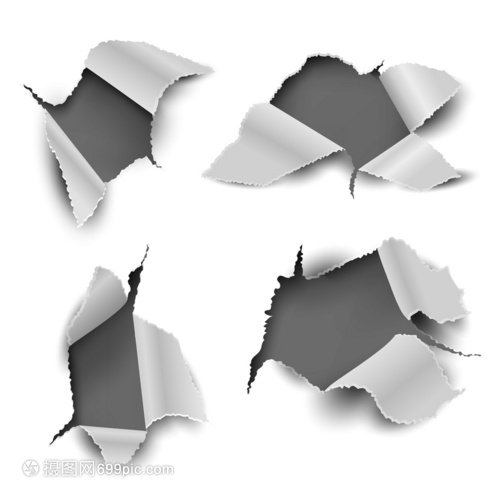 破碎的纸矢量插图与纸板容器制造的艺术与应用